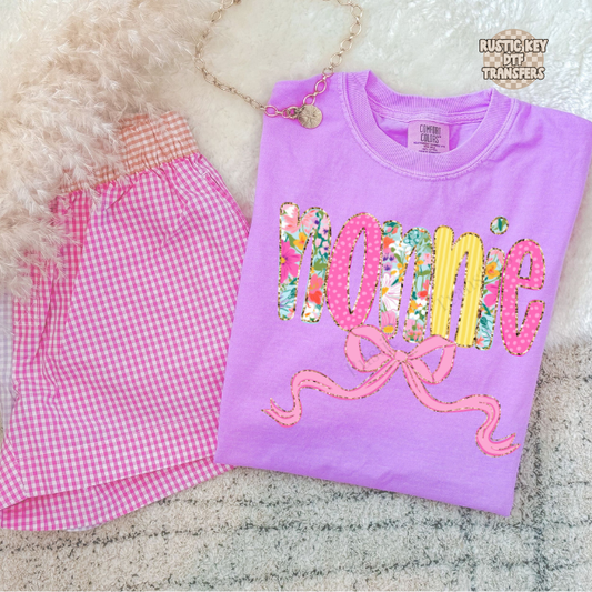 Nonnie spring floral DTF Transfer, Ready to Press