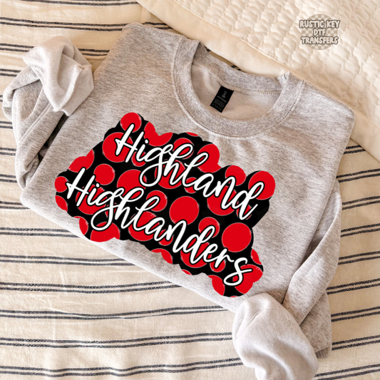 Highland highlanders polka dot DTF Transfer, Ready to Press