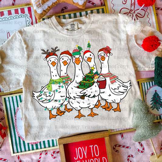 Festive goose DTF Transfer, Ready to Press