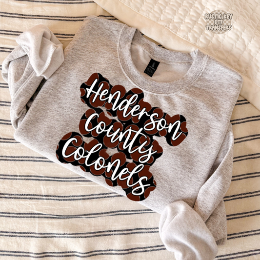 Henderson county colonels polka dot DTF Transfer, Ready to Press