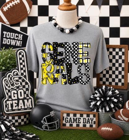 Game day yellow mascots DTF Transfer, Ready to Press Rustic Key Transfers