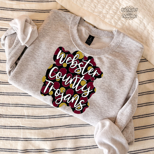 Webster county trojans polka dot DTF Transfer, Ready to Press