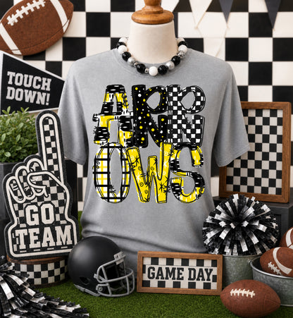 Game day yellow mascots DTF Transfer, Ready to Press Rustic Key Transfers