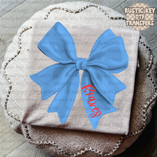 Braves Bow DTF Transfer, Ready to Press