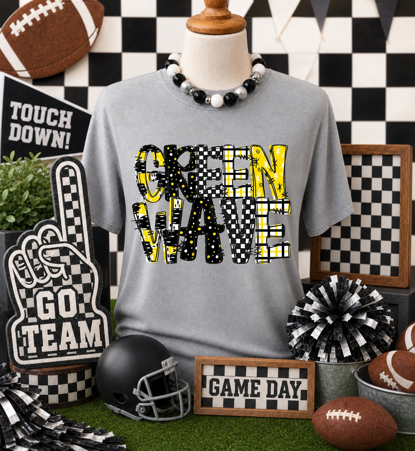 Game day yellow mascots DTF Transfer, Ready to Press Rustic Key Transfers