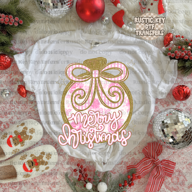 Merry Christmas DTF Transfer, Ready to Press