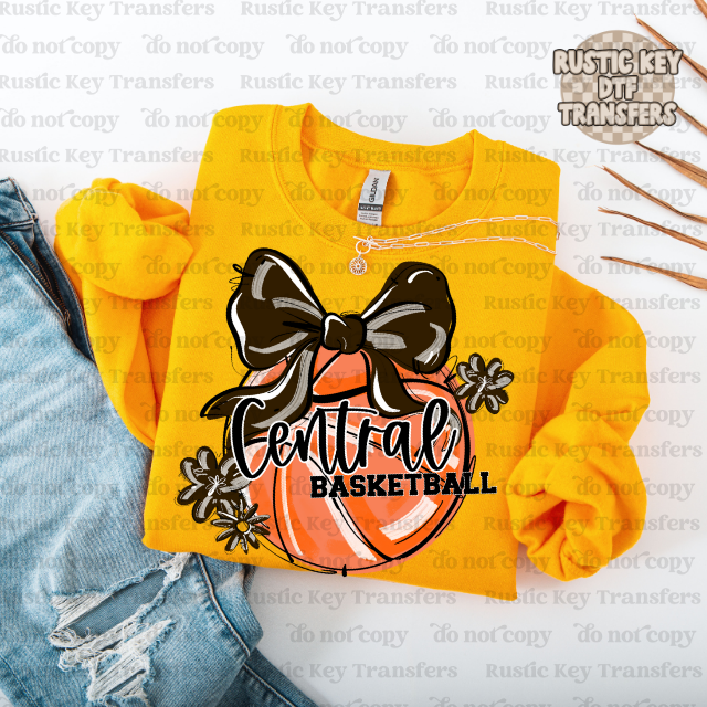 Central Bears Basketball Bow DTF Transfer, Ready to Press