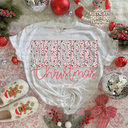 Merry Christmas DTF Transfer, Ready to Press