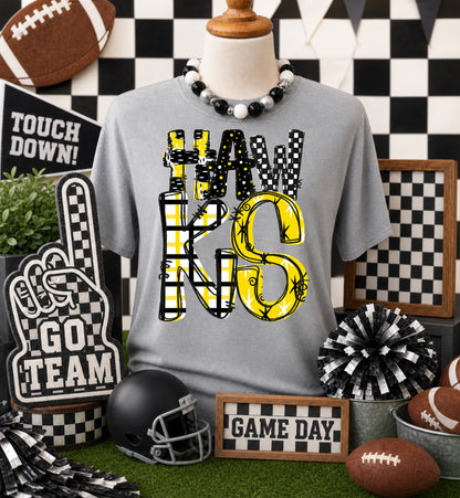 Game day yellow mascots DTF Transfer, Ready to Press Rustic Key Transfers