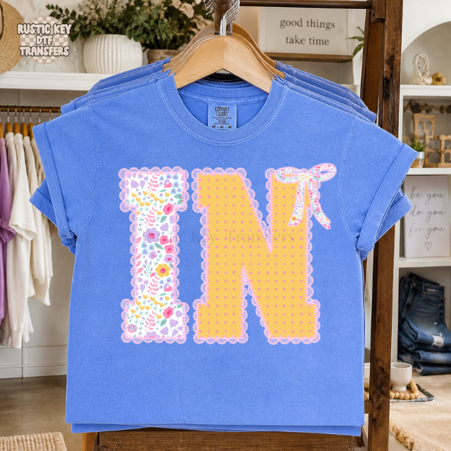 IN cc floral DTF Transfer, Ready to Press
