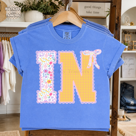 IN cc floral DTF Transfer, Ready to Press