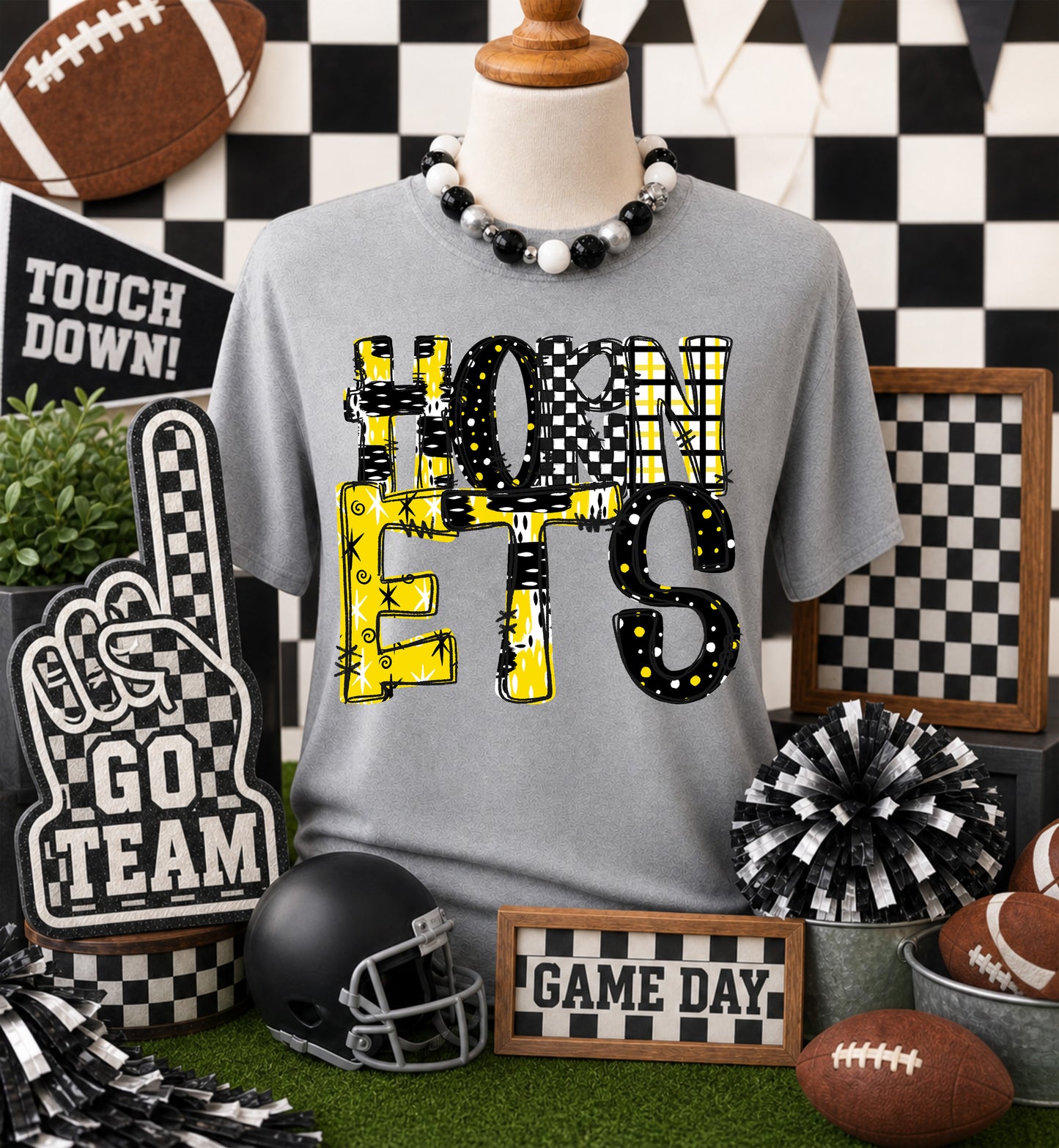 Game day yellow mascots DTF Transfer, Ready to Press Rustic Key Transfers