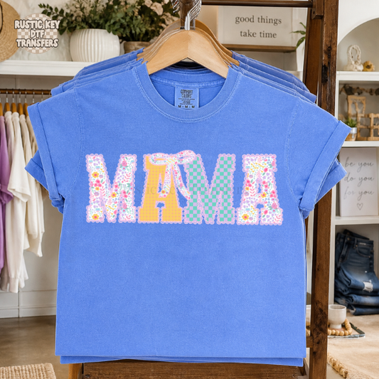 Mama cc floral DTF Transfer, Ready to Press