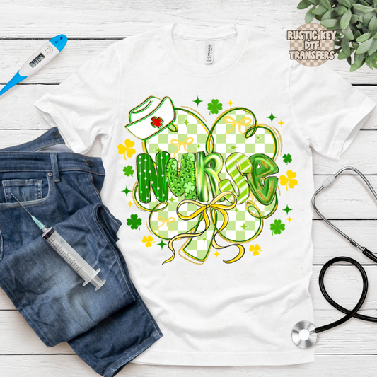Nurse st patrick's day DTF Transfer, Ready to Press