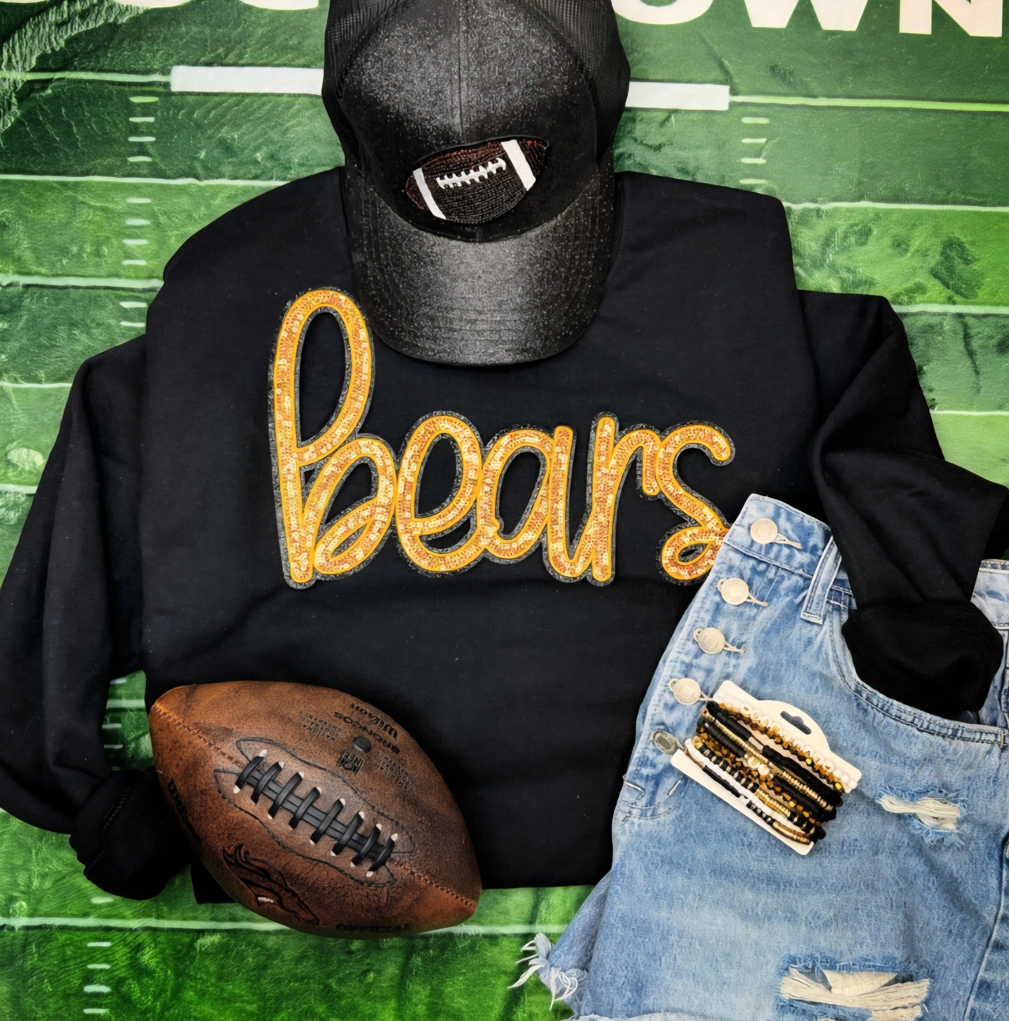 Bears Gold Sequin Patch – Rustic Key Transfers