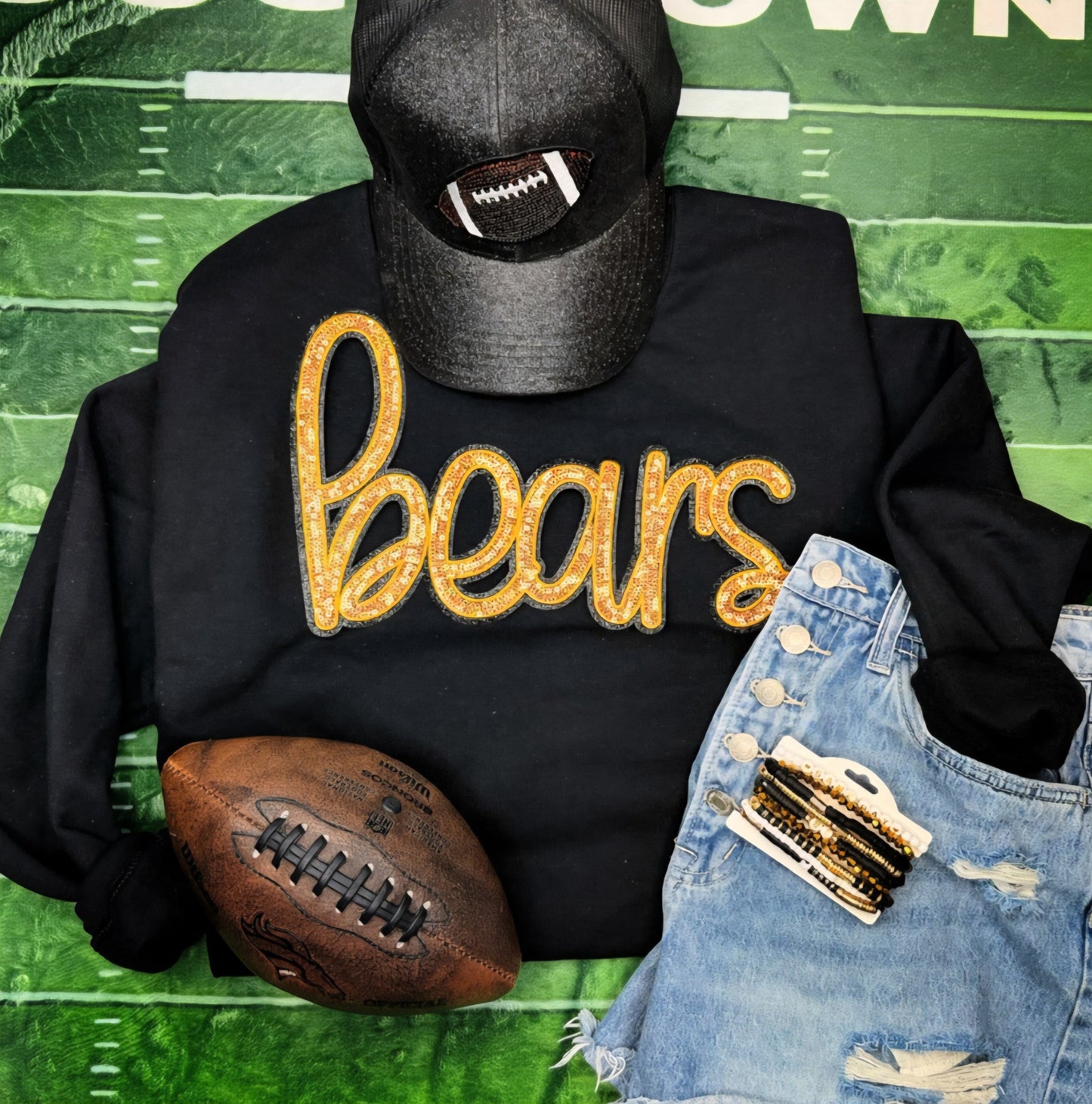 Bears Gold Sequin Patch