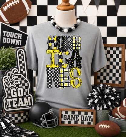 Game day yellow mascots DTF Transfer, Ready to Press Rustic Key Transfers