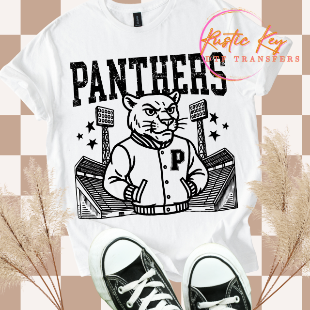 Panthers Letterman mascot DTF TRANSFER