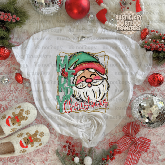 Merry Christmas DTF Transfer, Ready to Press