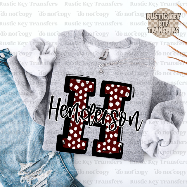 Henderson so sporty Dots DTF Transfer, Ready to Press