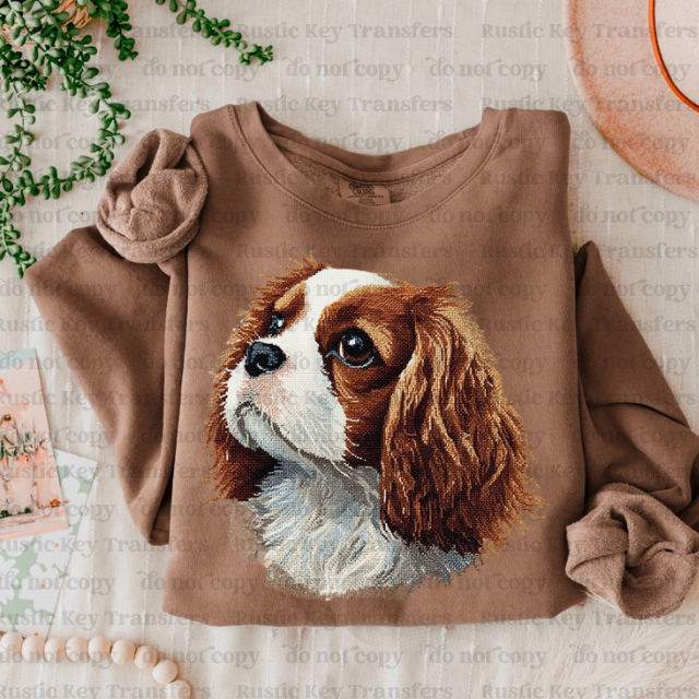 King Charles cavalier DTF Transfer, Ready to Press