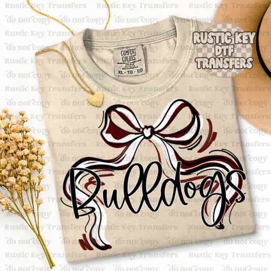 Bulldogs Mascot Bow DTF TRANSFER