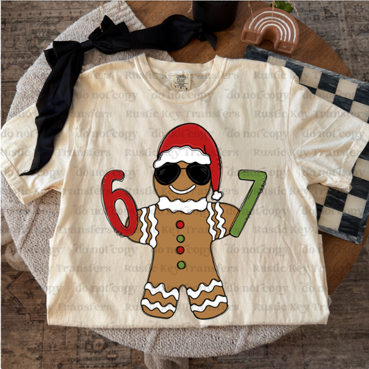 6-7 Gingerbread DTF Transfer, Ready to Press