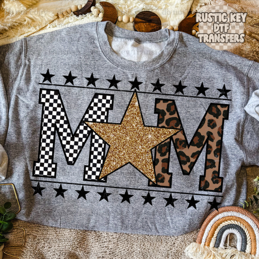 Mom with gold star DTF Transfer, Ready to Press