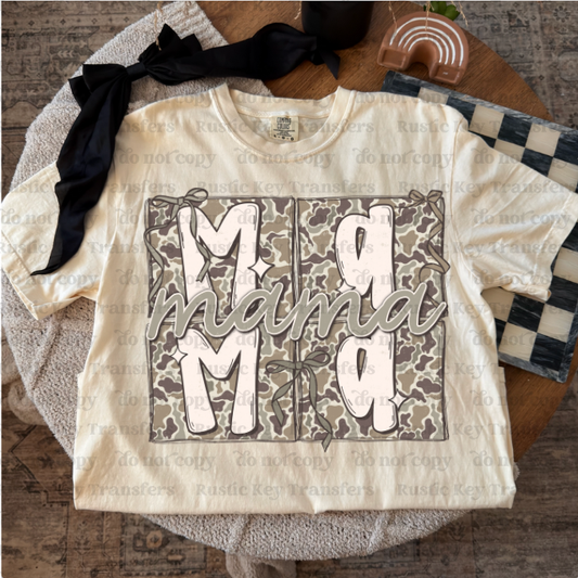 MAMA camo DTF Transfer, Ready to Press