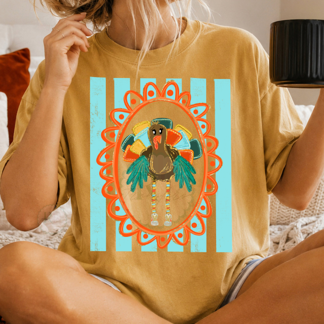 Stripe long legged turkey DTF Transfer, Ready to Press (Copy) Rustic Key Transfers