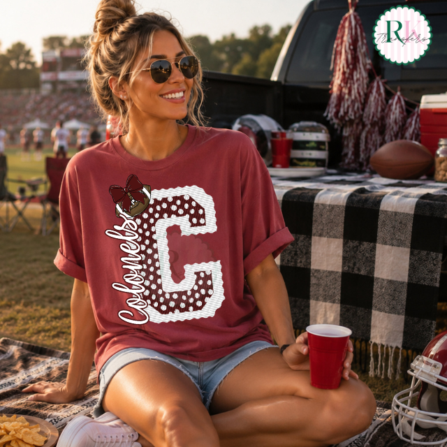 Custom dots football mascot DTF Transfer, Ready to Press Rustic Key Transfers