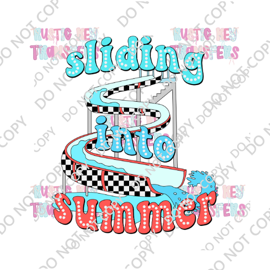 SLIDING INTO SUMMER DTF TRANSFER