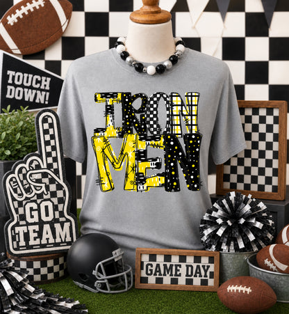 Game day yellow mascots DTF Transfer, Ready to Press Rustic Key Transfers