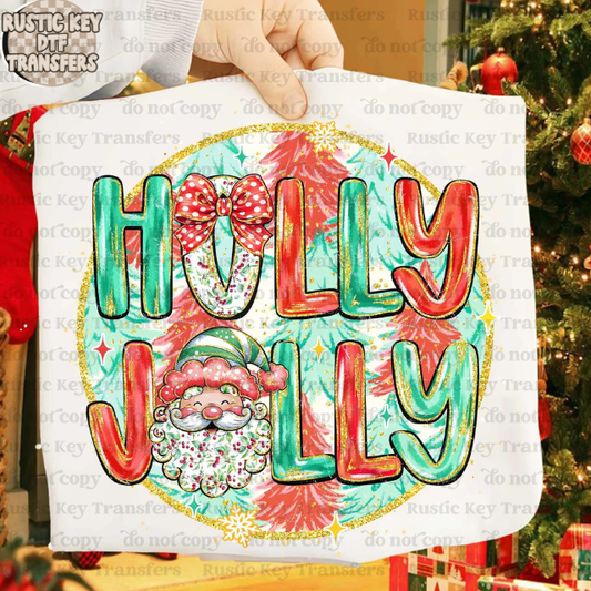 Holly Jolly DTF Transfer, Ready to Press
