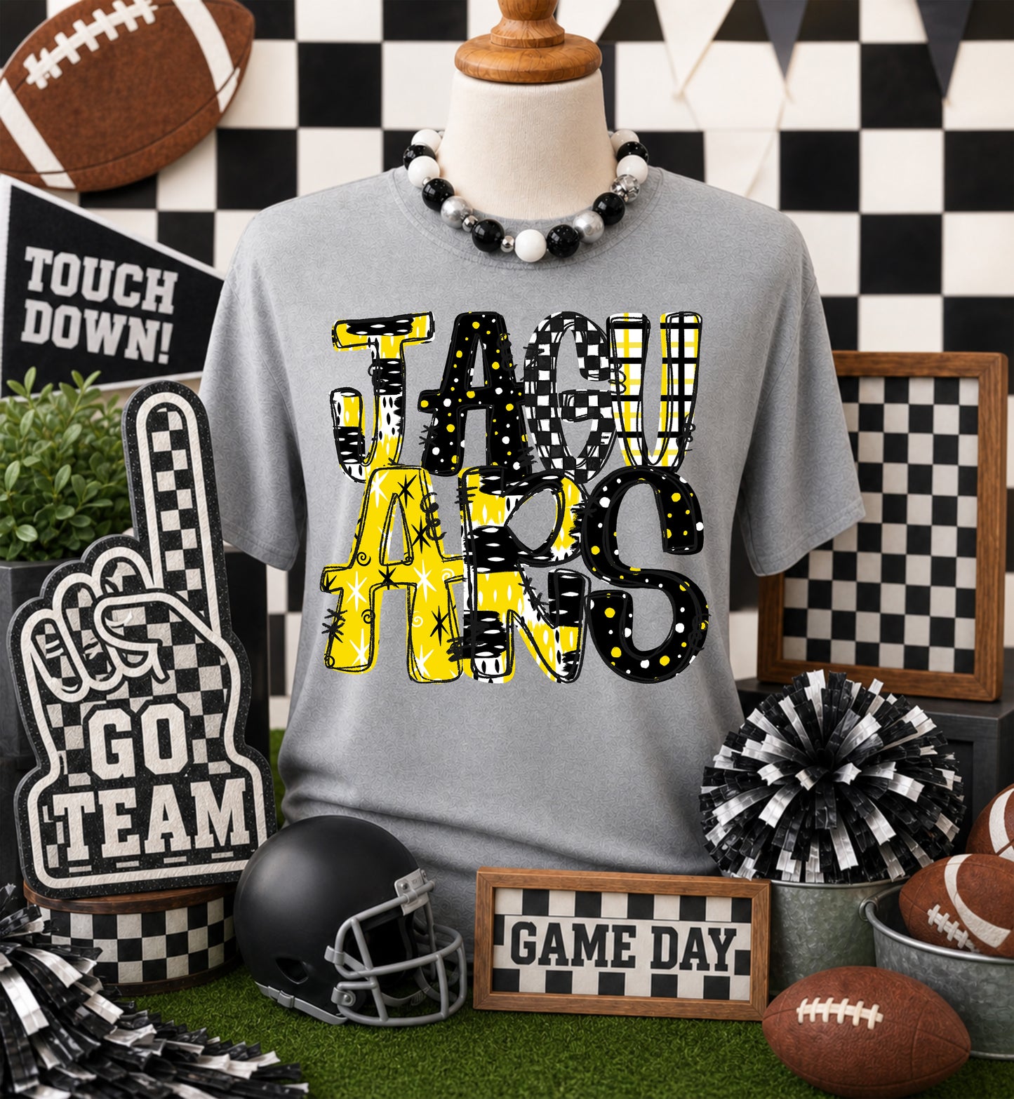 Game day yellow mascots DTF Transfer, Ready to Press Rustic Key Transfers