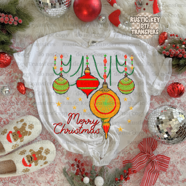 Merry Christmas DTF Transfer, Ready to Press