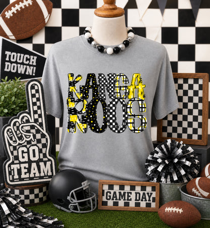 Game day yellow mascots DTF Transfer, Ready to Press Rustic Key Transfers