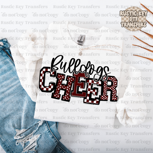 Bulldogs Cheer So sporty DTF Transfer, Ready to Press