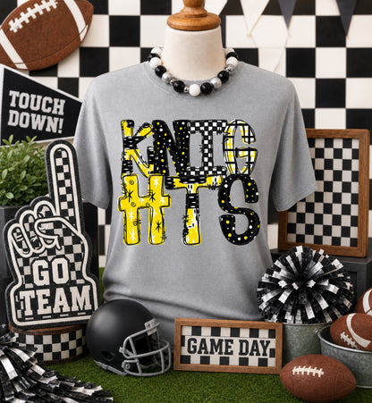 Game day yellow mascots DTF Transfer, Ready to Press Rustic Key Transfers