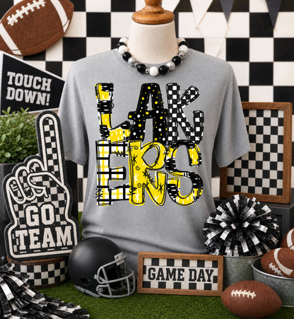 Game day yellow mascots DTF Transfer, Ready to Press Rustic Key Transfers