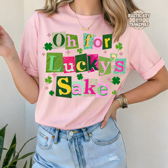 Oh for lucky's sake DTF Transfer, Ready to Press