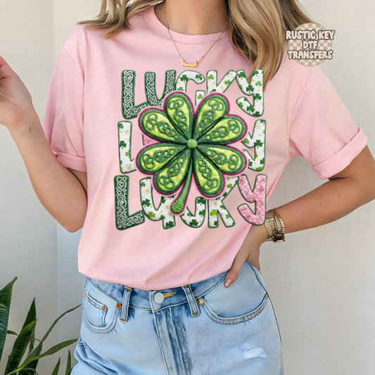 Lucky shamrock DTF Transfer, Ready to Press