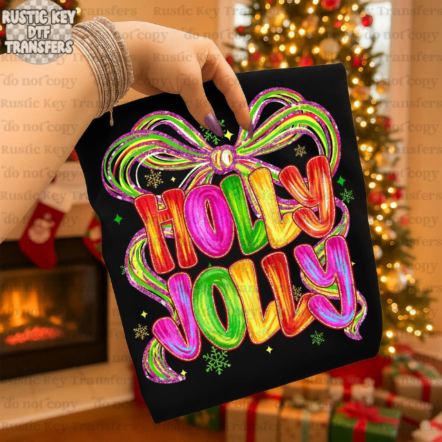 holly Jolly DTF Transfer, Ready to Press
