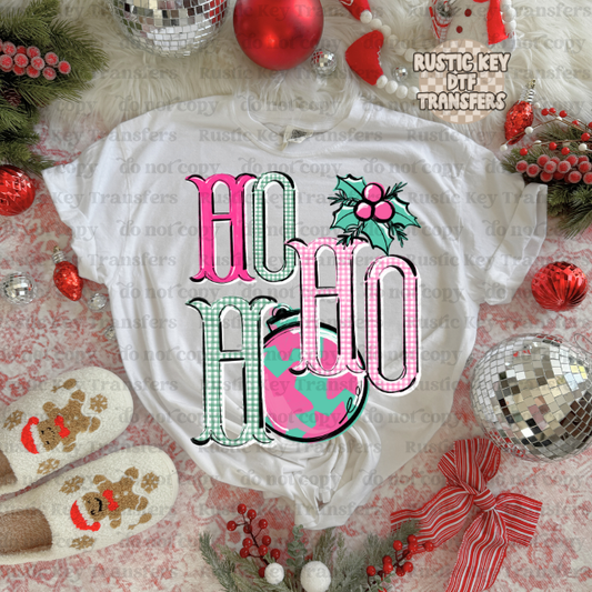 HO HO HO DTF Transfer, Ready to Press