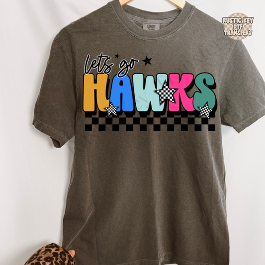 Let's go Hawks DTF Transfer, Ready to Press