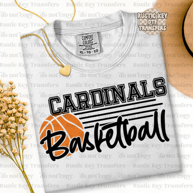 Cardinals Basketball DTF Transfer, Ready to Press