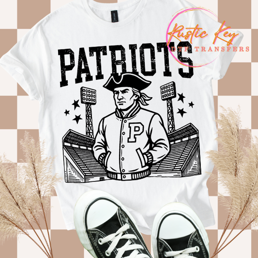Patriots Letterman mascot DTF TRANSFER