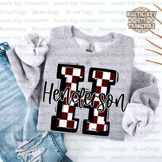 Henderson Checkered so sporty DTF Transfer, Ready to Press