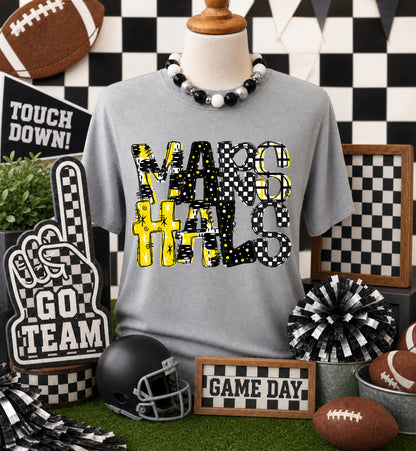 Game day yellow mascots DTF Transfer, Ready to Press Rustic Key Transfers
