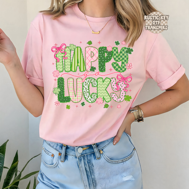 Happy Lucky DTF Transfer, Ready to Press